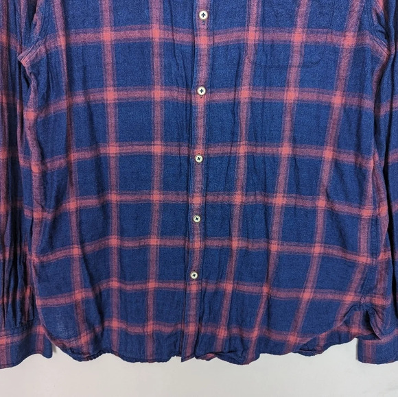 CAFÉ DU CYCLISTE Cote d'Azur Amanda Men XL Cotton Button Up Shirt Flannel Plaid - Picture 12 of 16